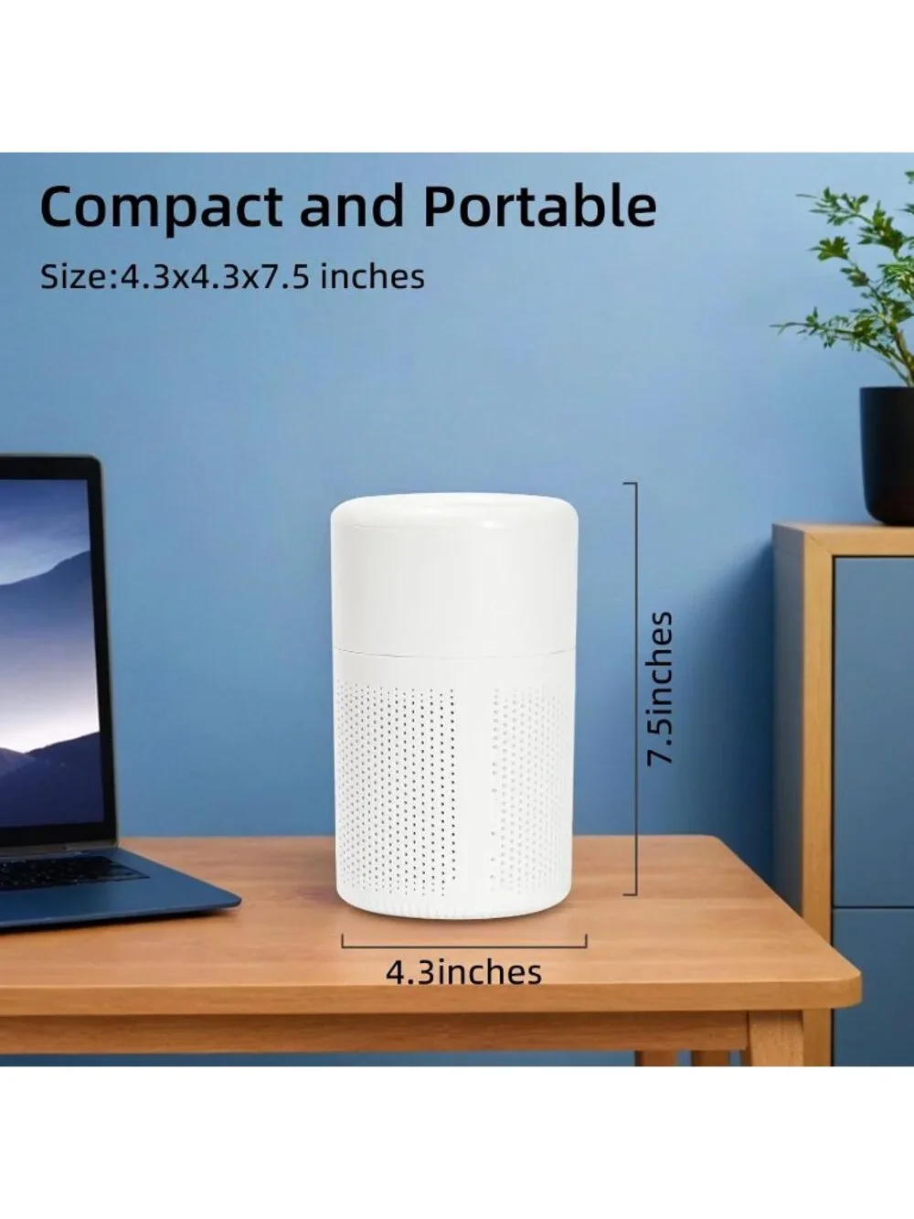 Air Purifier Small Spaces 320ft² HEPA Aromatherapy Pet Dander Odors Smoke White